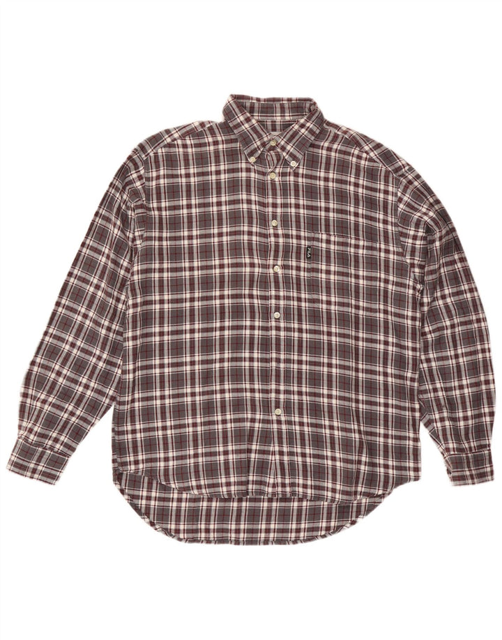 Fila Mens Flannel Shirt  Medium Grey Check Cotton
