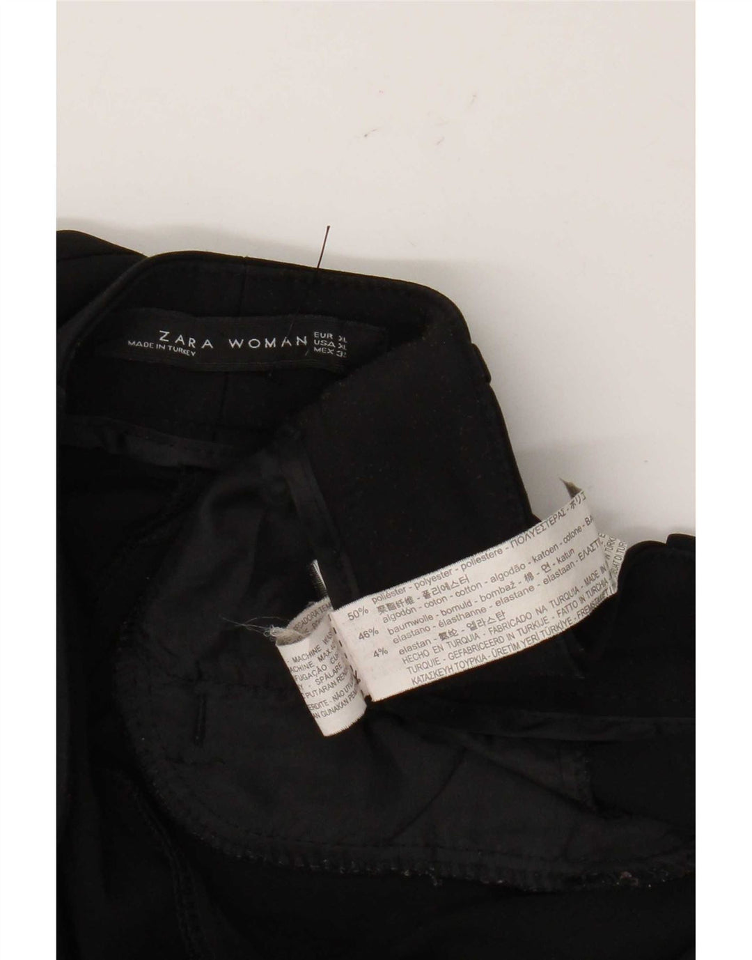 Zara Womens Slim Chino Trousers XL W32 L28 Black Polyester