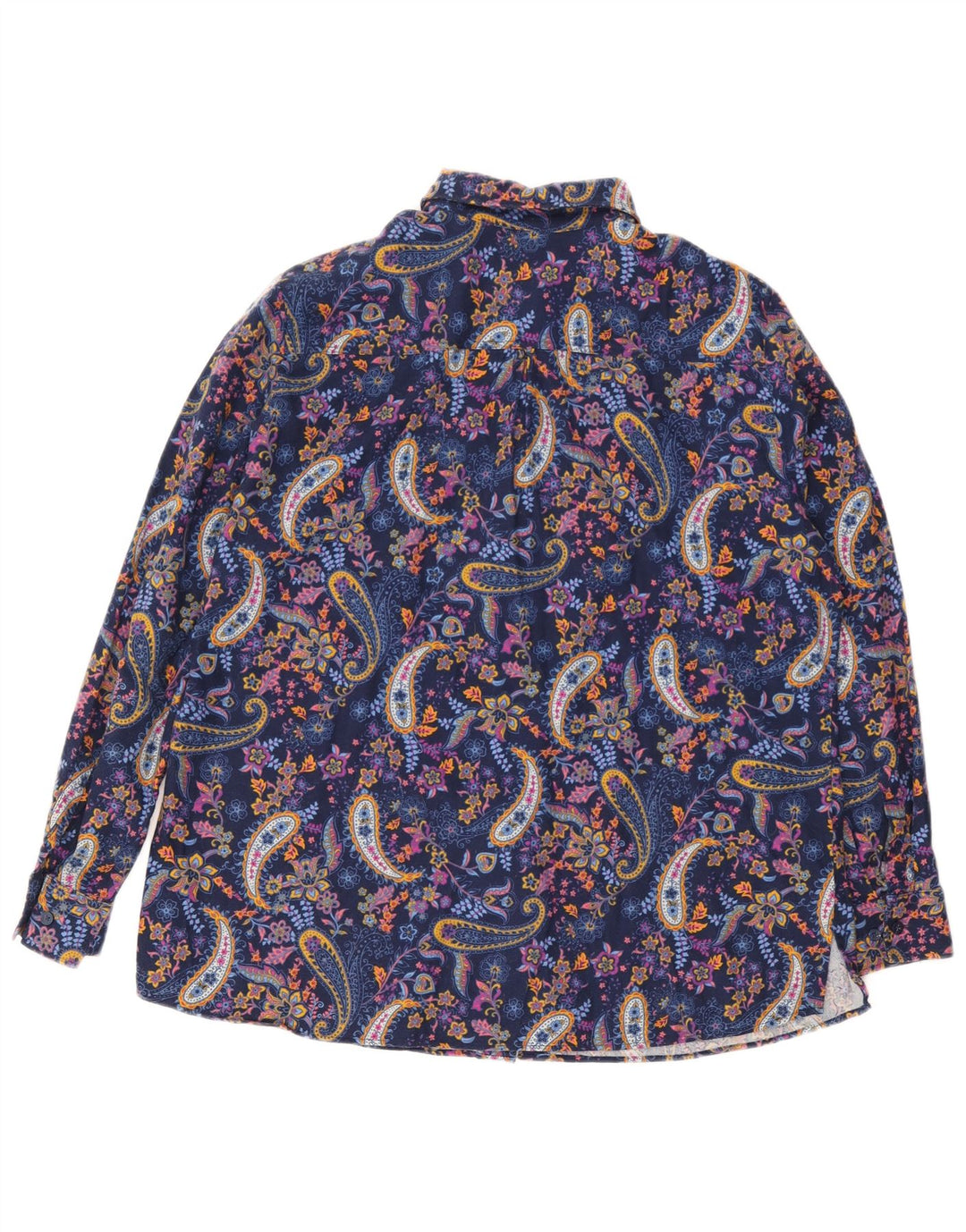Walbusch Womens Oversized Shirt Blouse IT 44 Medium Navy Blue Paisley