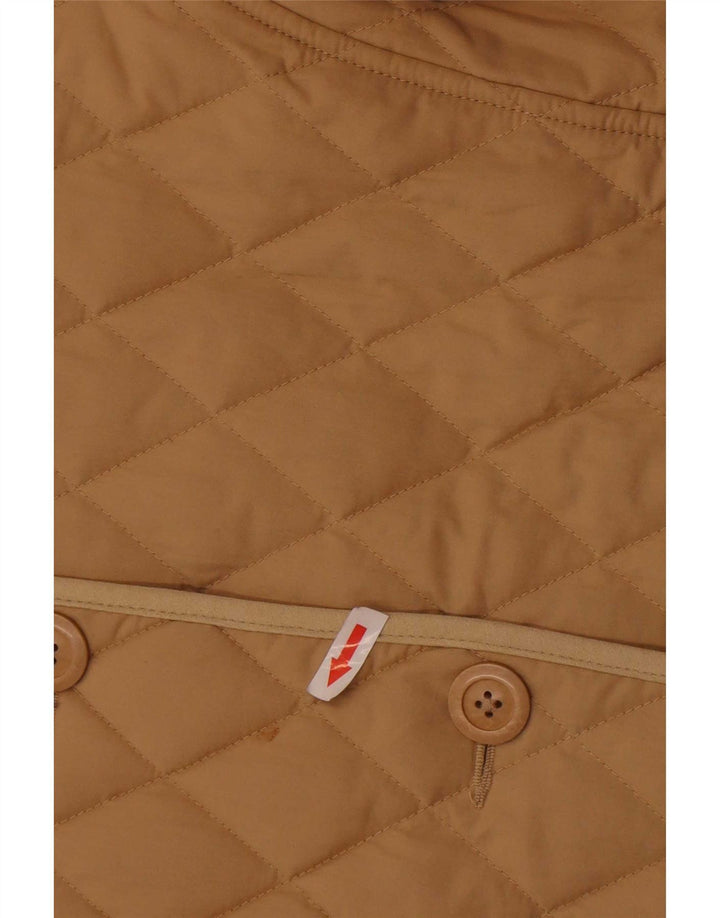 L.L.Bean Womens Quilted Jacket UK 16 Large Beige Cotton