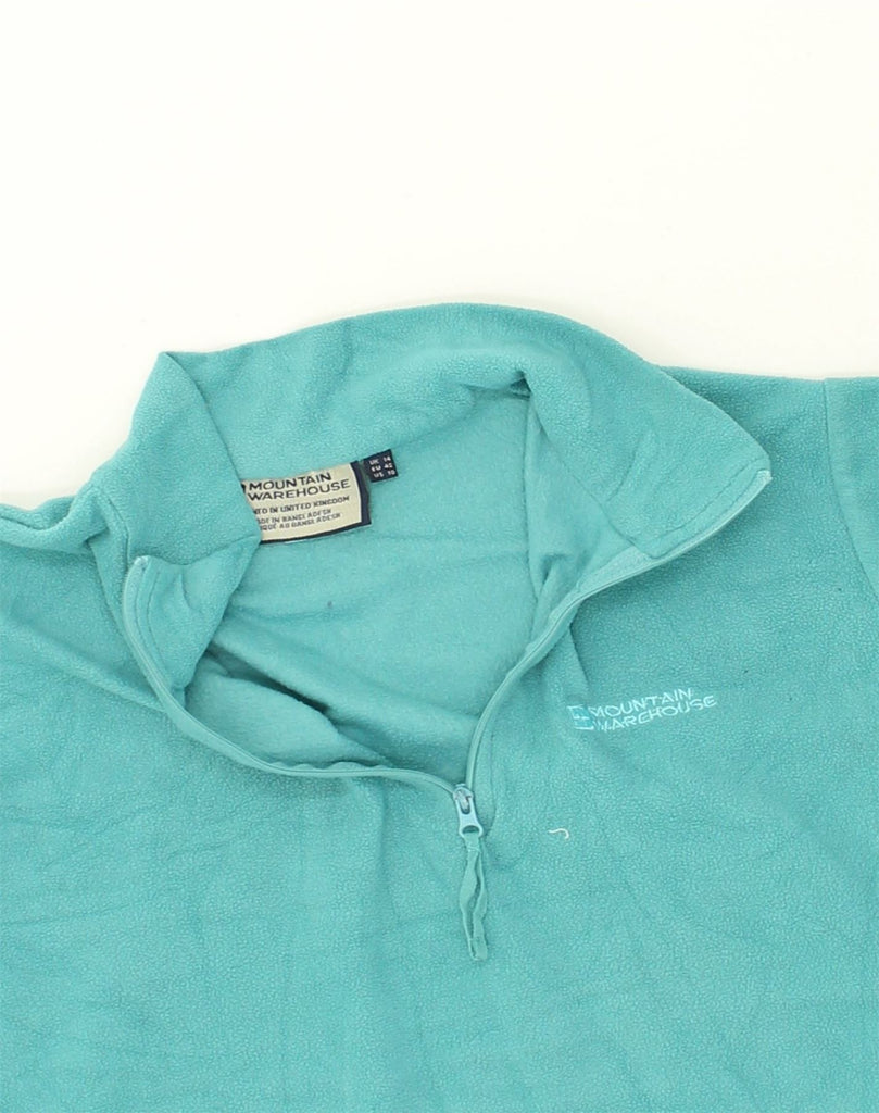 MOUNTAIN WAREHOUSE Womens Zip Neck Fleece Jumper UK 14 Large  Turquoise | Vintage Mountain Warehouse | Thrift | Second-Hand Mountain Warehouse | Used Clothing | Messina Hembry 