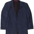 Hugo Boss Mens 2 Button Blazer Jacket EU 46 Small Navy Blue Virgin Wool