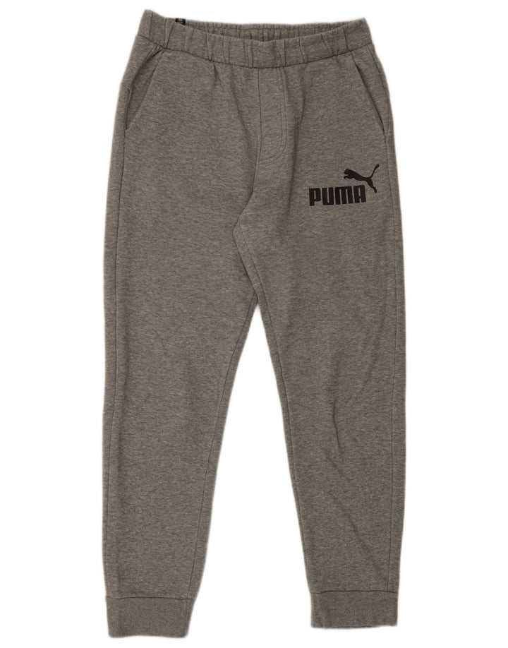 Puma Mens Graphic Tracksuit Trousers Joggers Medium  Grey Cotton