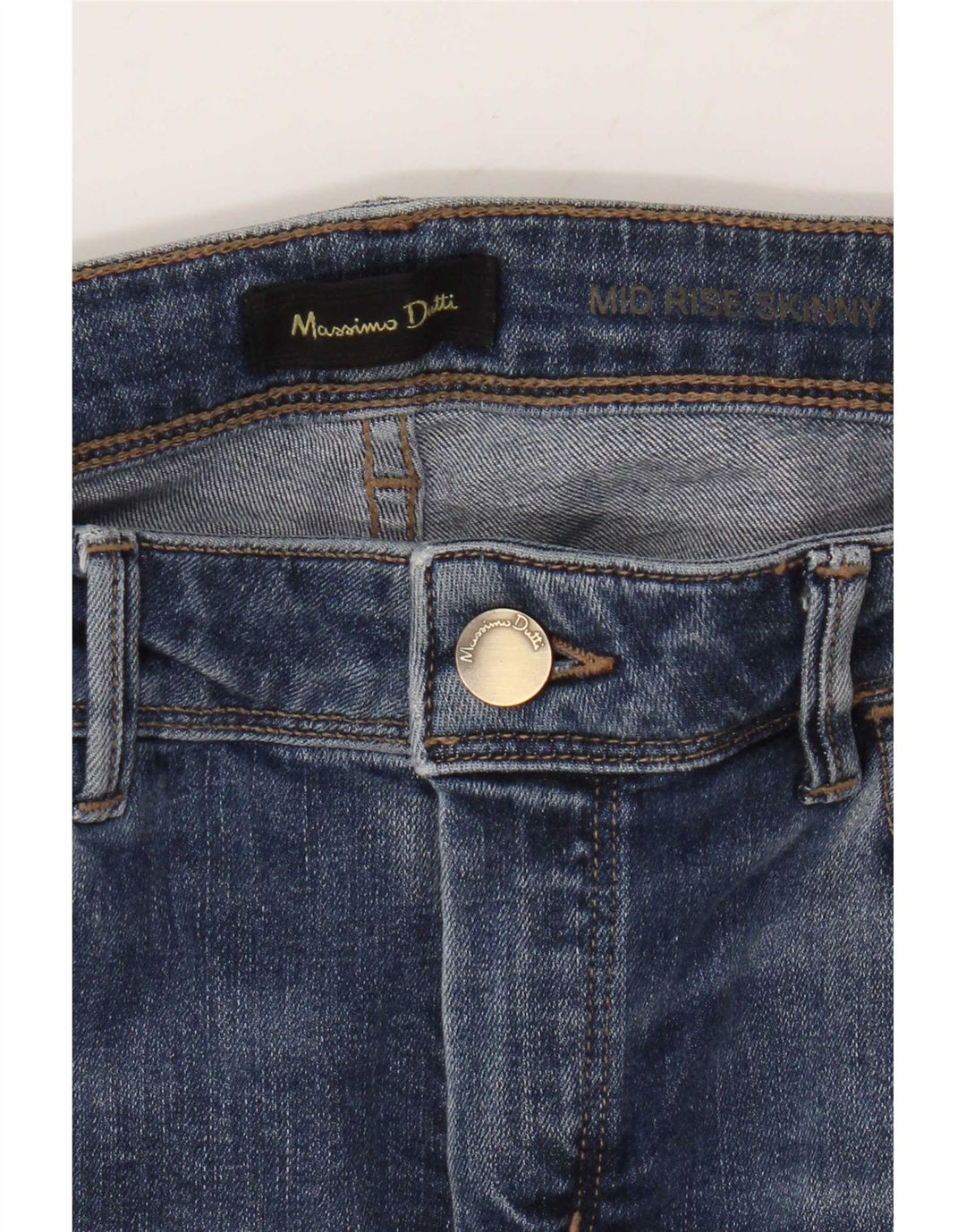 Massimo Dutti Womens Mid Rise Skinny Jeans W30 L30 Blue