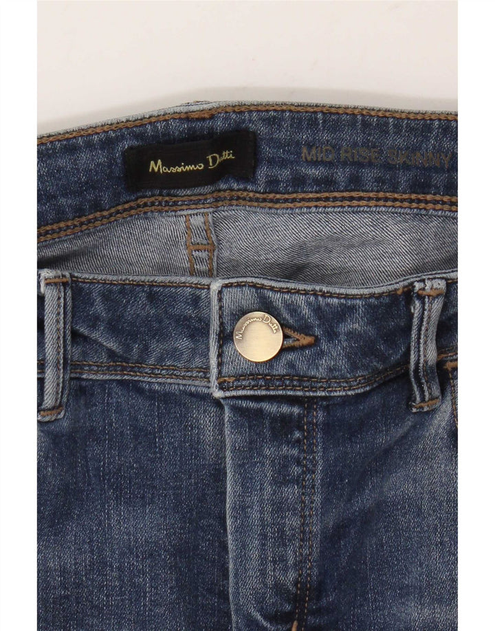 Massimo Dutti Womens Mid Rise Skinny Jeans W30 L30 Blue