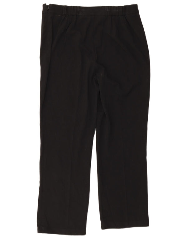 Marks & Spencer Womens Straight Casual Trousers UK 14 Medium W36 L28 Black