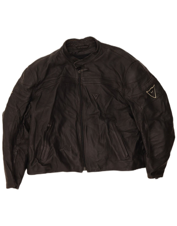 Dainese Mens Motorstyle Leather Racer Jacket UK 42 XL Black