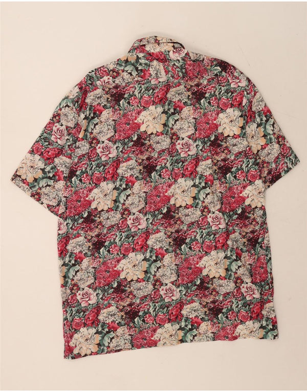 Vintage Mens Short Sleeve Shirt Size 41/42 Large Multicoloured Floral