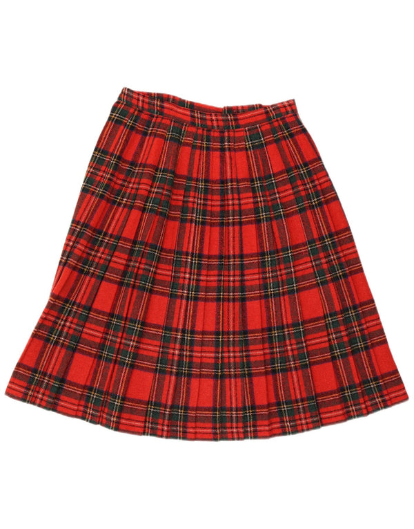 Clan Laird Womens Wrap Skirt W30 Medium Red Plaid Wool