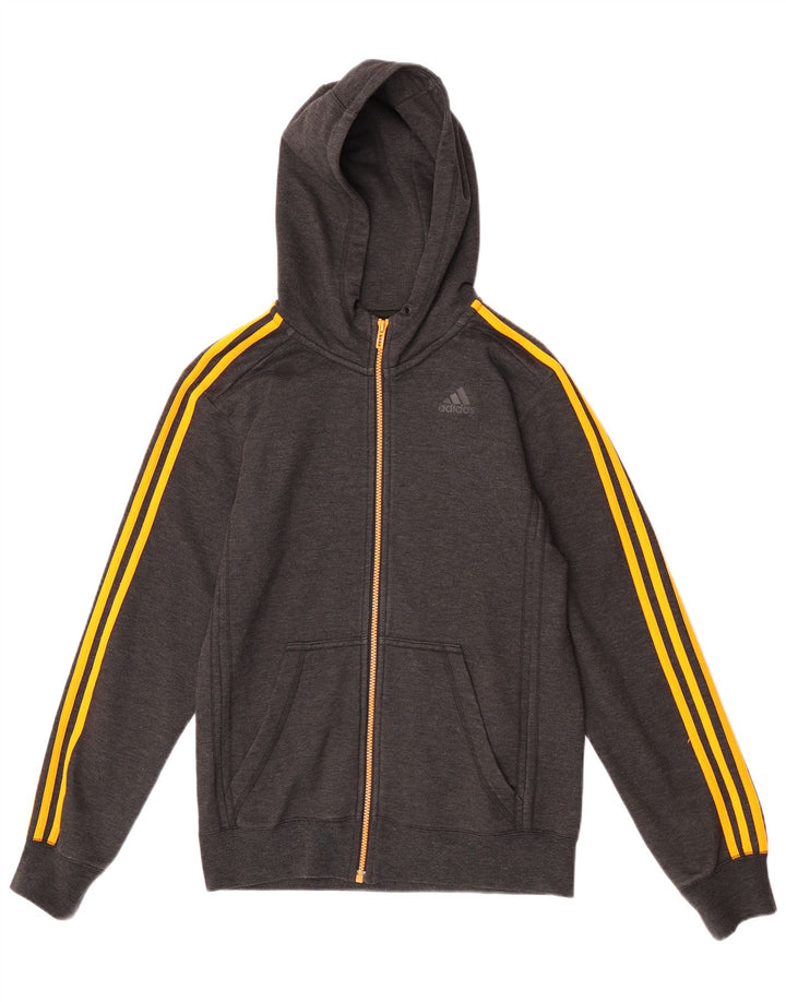 Adidas Mens Climalite Zip Hoodie Sweater Small Grey Polyester
