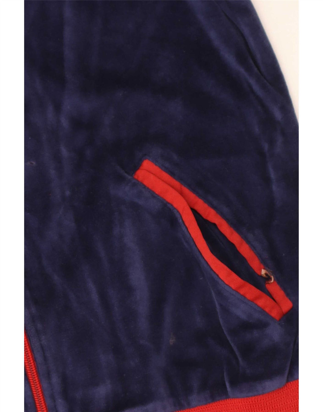 Vintage Womens Tracksuit Top Jacket UK 14 Medium Navy Blue Colourblock