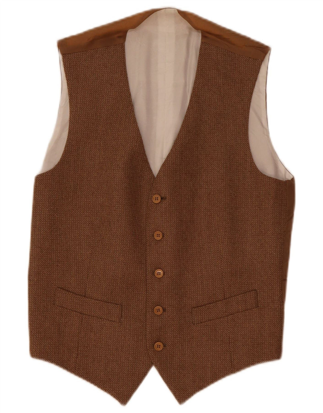 Vintage Mens Waistcoat Small Brown
