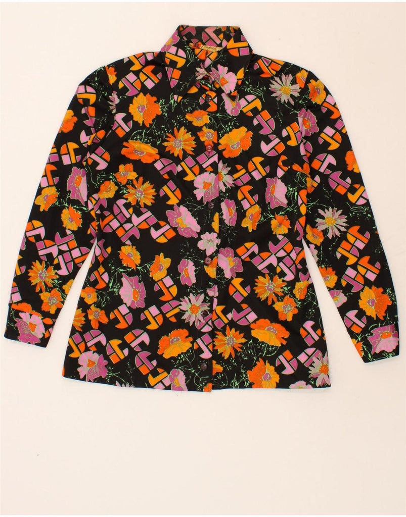 CONFEZIONI Womens Shirt IT 48 XL Black Floral Vintage Confezioni and Second-Hand Confezioni from Messina Hembry 