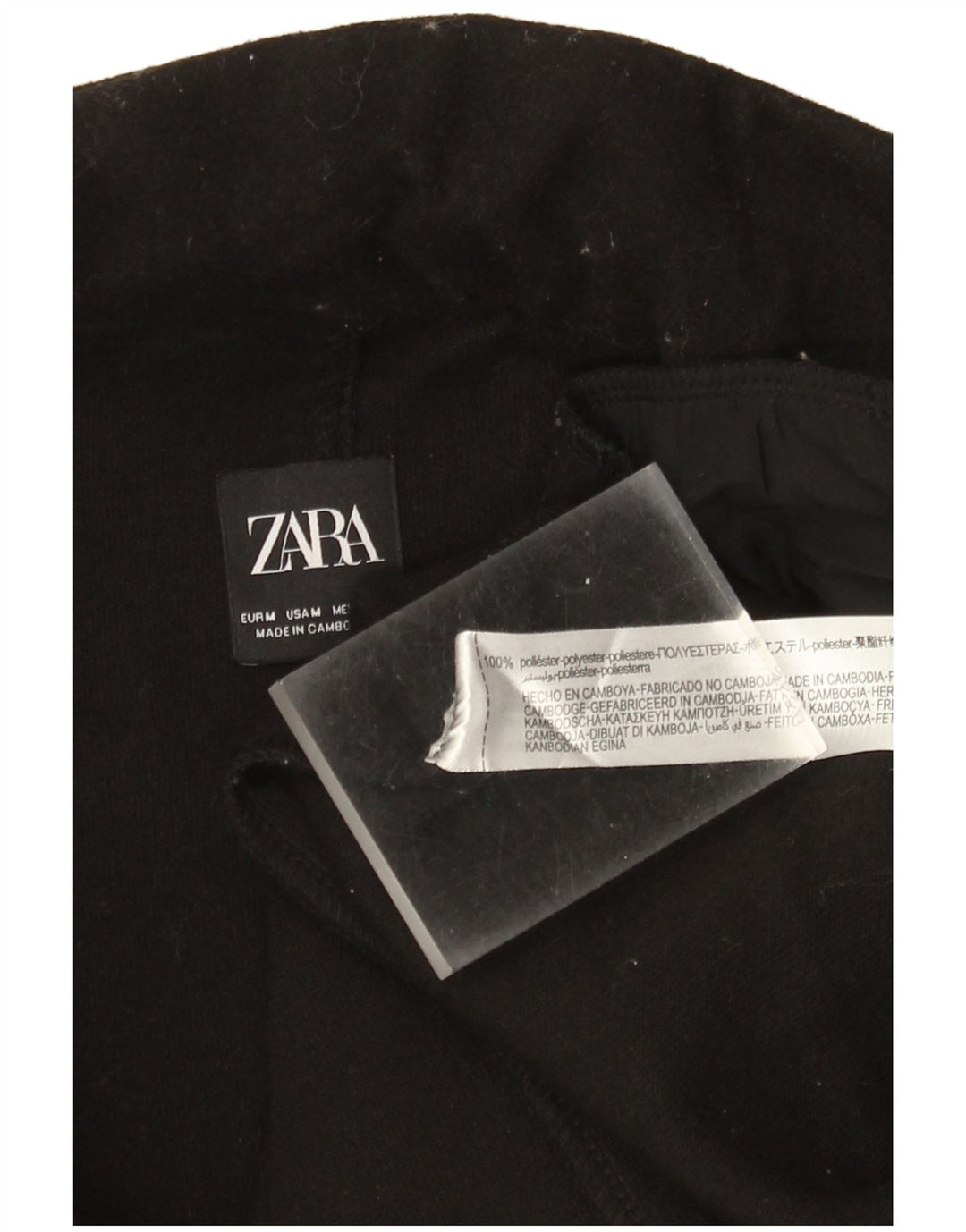 Zara Womens Open Overcoat UK 14 Medium Black Polyester