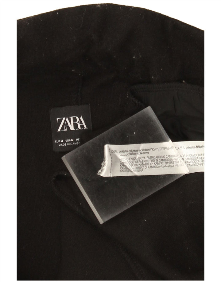 Zara Womens Open Overcoat UK 14 Medium Black Polyester