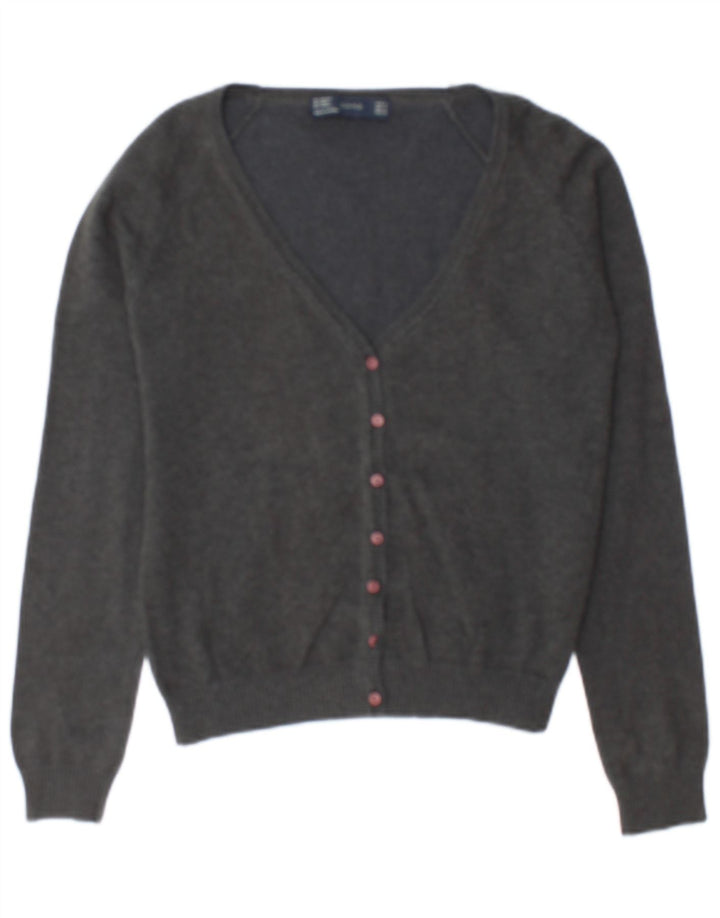 Zara Womens Cardigan Sweater UK 10 Small Grey Cotton
