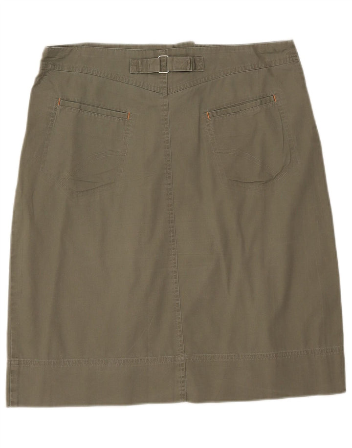Awear Womens A-Line Skirt US 14 XL W33  Green Cotton