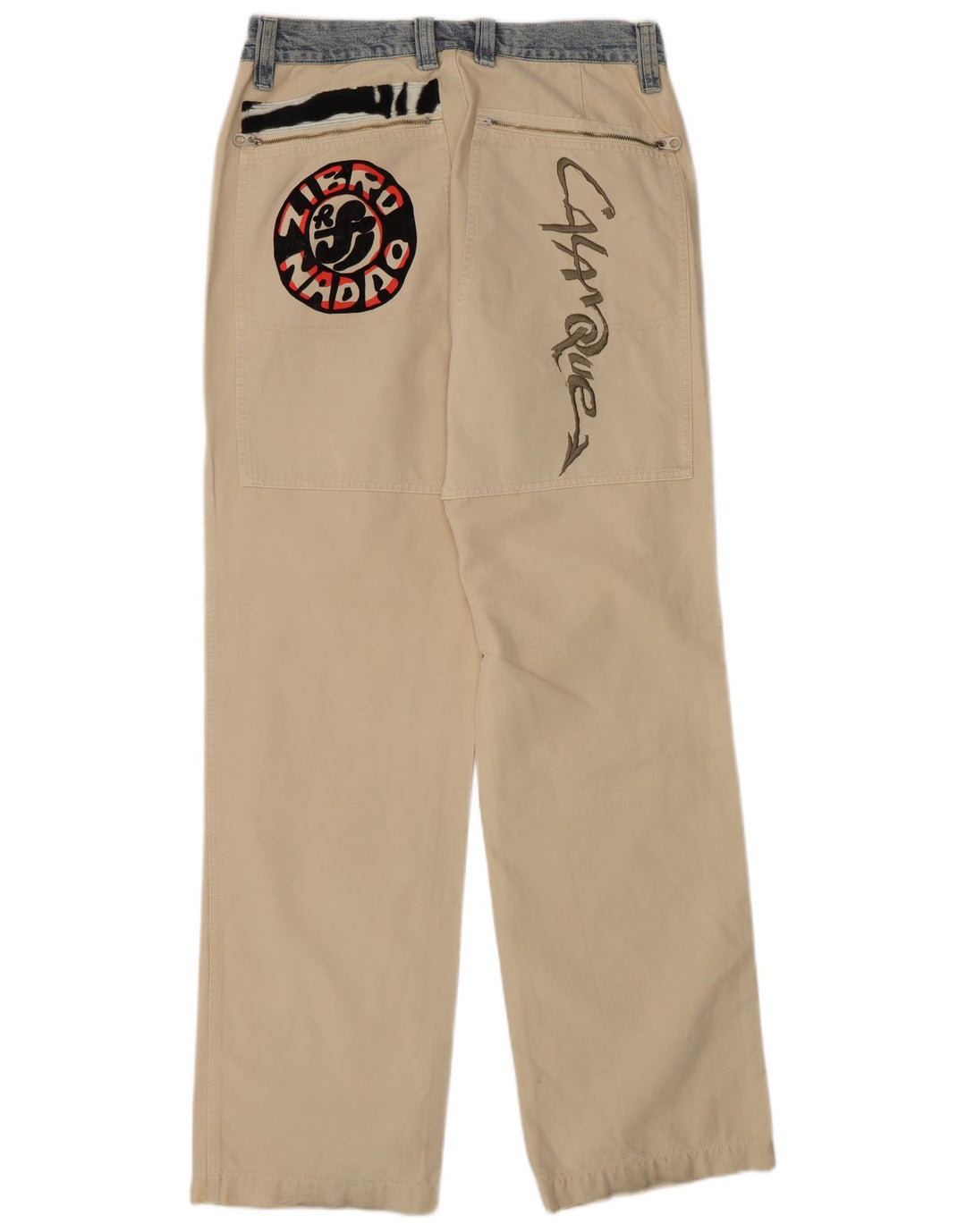 Think Pink Mens Regular Cargo Trousers EU 48 Medium W32 L33 Beige Cotton