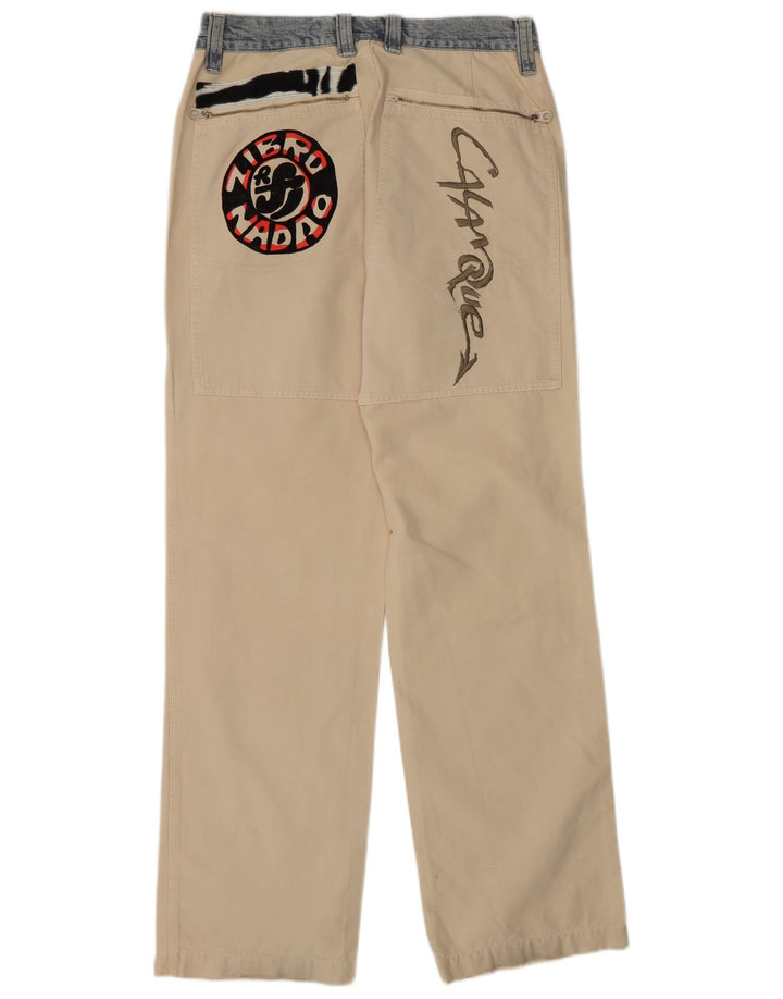 Think Pink Mens Regular Cargo Trousers EU 48 Medium W32 L33 Beige Cotton