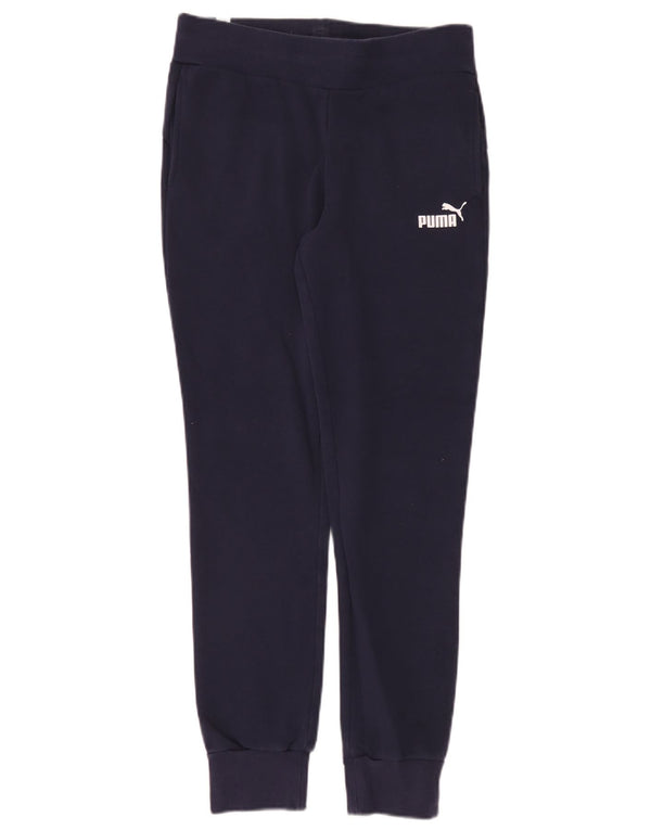 Puma Womens Tracksuit Trousers Joggers UK 10 Small  Navy Blue Cotton