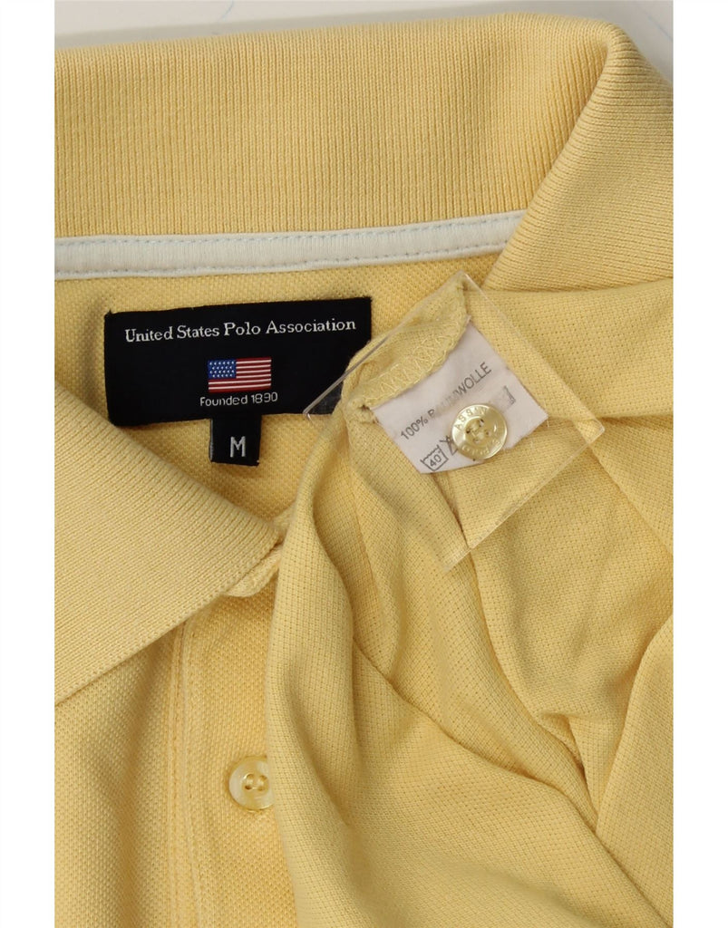 U.S. POLO ASSN. Mens Oversized Polo Shirt Medium Yellow Cotton Vintage U.S. Polo Assn. and Second-Hand U.S. Polo Assn. from Messina Hembry 