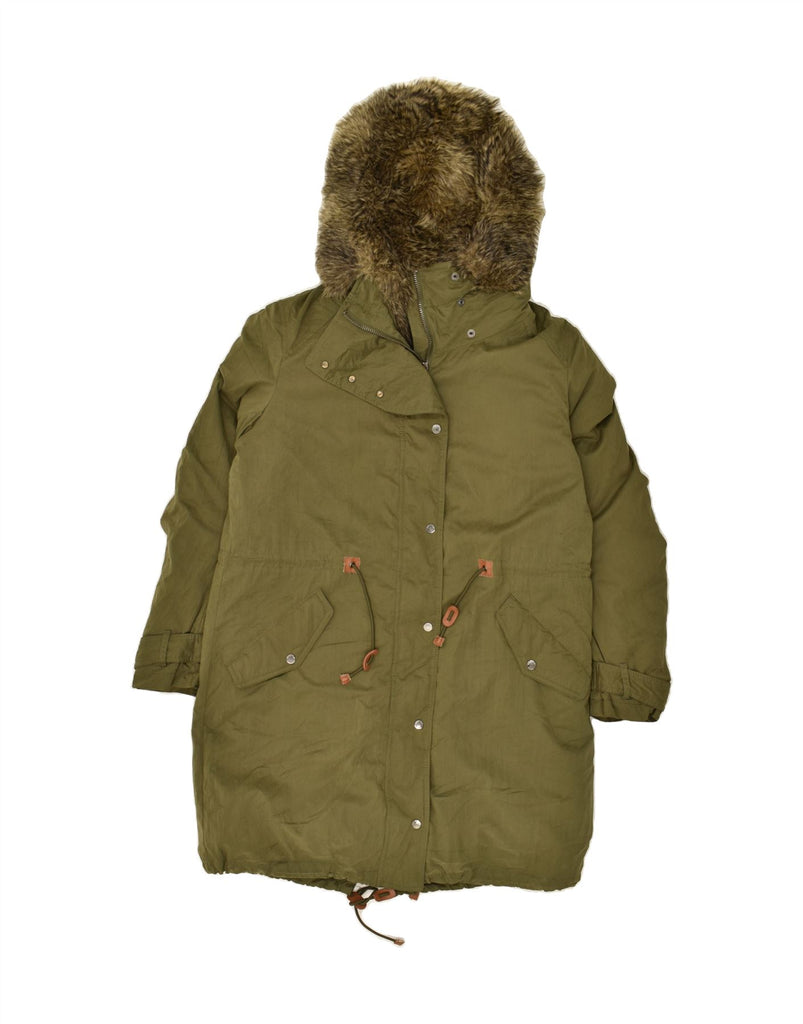 BENETTON Womens Parka Jacket UK 14 Large Khaki Vintage Benetton and Second-Hand Benetton from Messina Hembry 