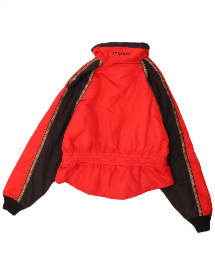 POLARIS Womens Windbreaker Jacket UK 12 Medium Red Colourblock Nylon
