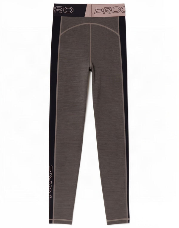 Nike Womens Dri Fit Graphic Leggings UK 4 XS Grey Colourblock Polyester