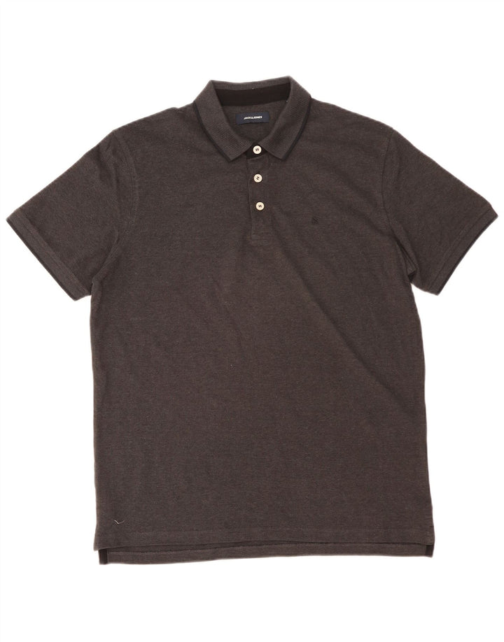 JACK & JONES Mens Polo Shirt XL Grey Cotton