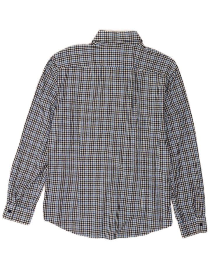 Hugo Boss Mens Slim Fit Shirt Large Blue Check Cotton