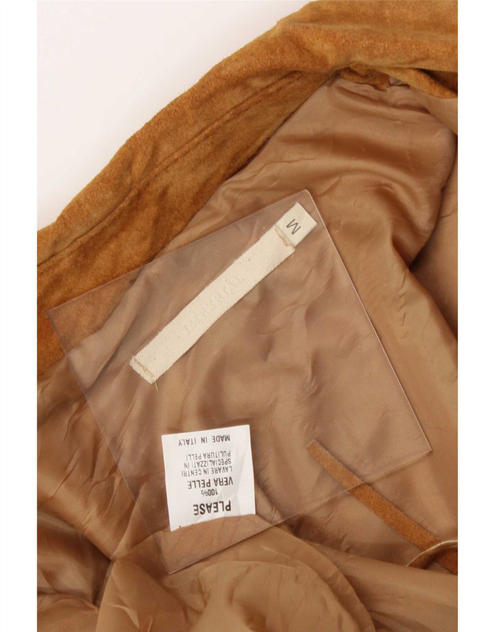 Imperial Womens Crop Suede Jacket UK 12 Medium Beige Leather