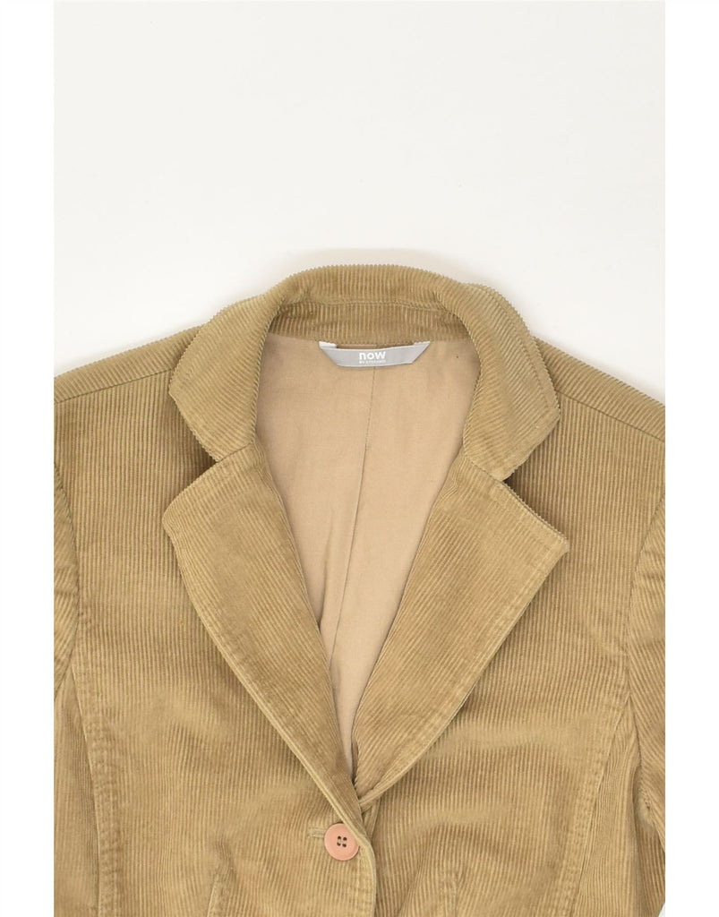 STEFANEL Womens 2 Button Corduroy Blazer Jacket IT 40 Small Beige Cotton | Vintage Stefanel | Thrift | Second-Hand Stefanel | Used Clothing | Messina Hembry 