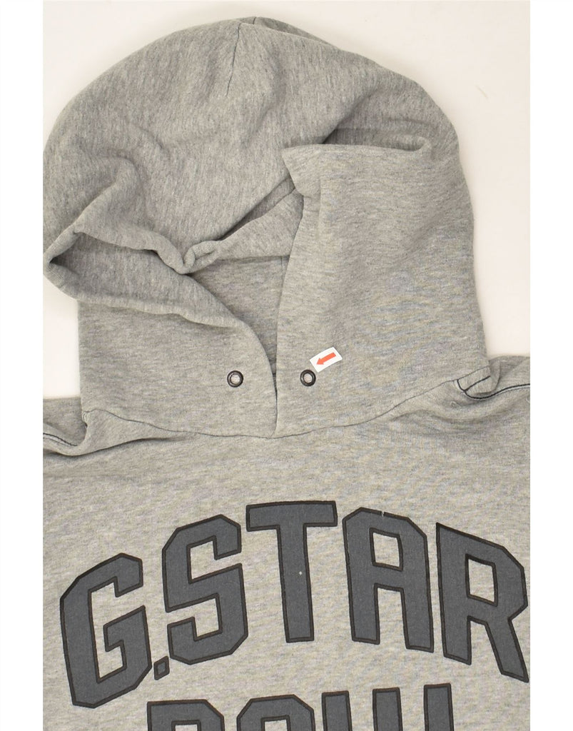 G-STAR Boys Graphic Hoodie Jumper 11-12 Years Large Grey Cotton | Vintage G-Star | Thrift | Second-Hand G-Star | Used Clothing | Messina Hembry 