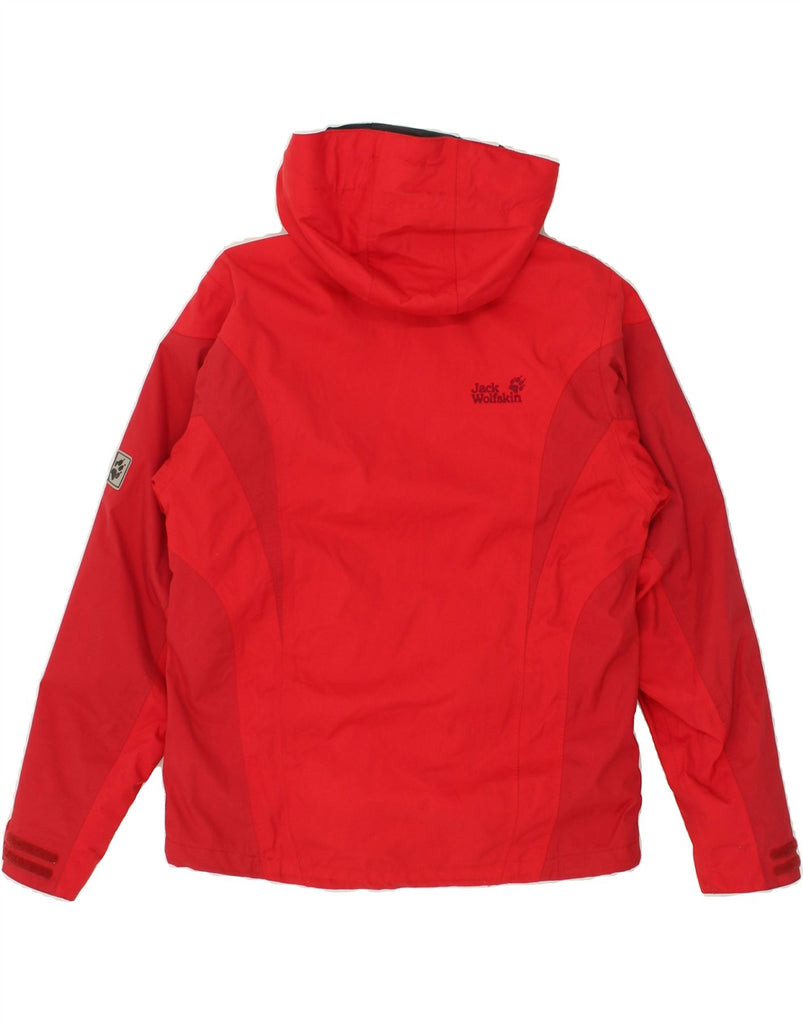 JACK WOLFSKIN Womens Hooded Windbreaker Jacket UK 10 Small  Red Polyamide | Vintage Jack Wolfskin | Thrift | Second-Hand Jack Wolfskin | Used Clothing | Messina Hembry 