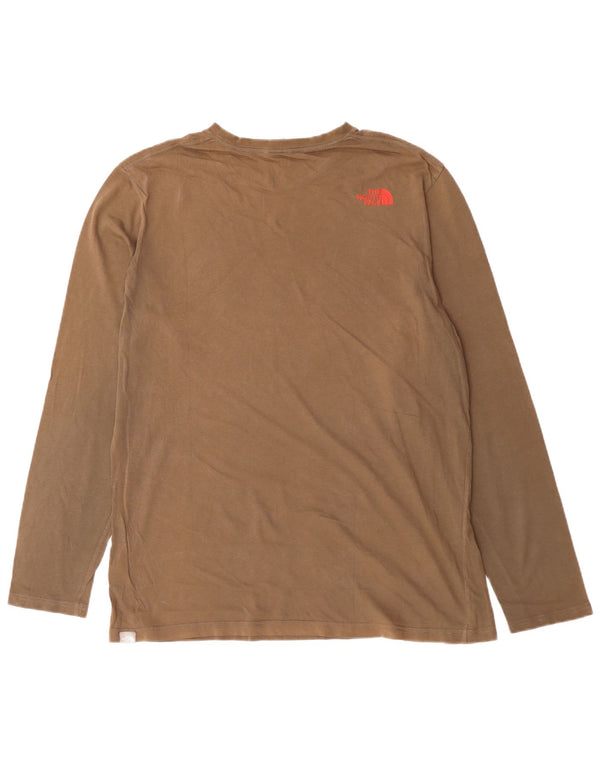 The North Face Mens Graphic Top Long Sleeve XL Brown Cotton