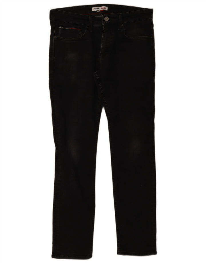 Tommy Hilfiger Mens Slim Jeans W34 L32 Black Cotton