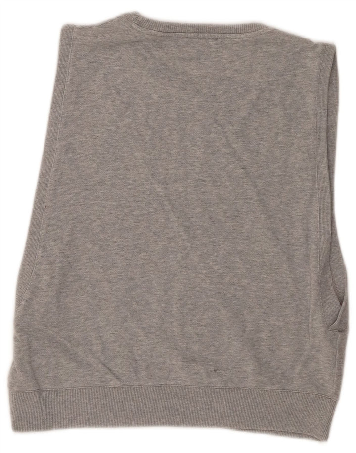 Cos Womens Crop Sleeveless Sweatshirt Jumper UK 12 Medium Grey Cotton