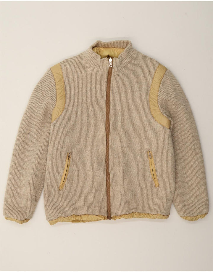 Vintage Mens Reversible Bomber Jacket UK 36 Small Beige