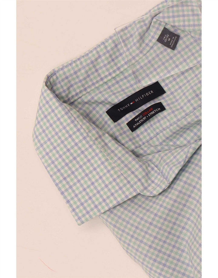 Tommy Hilfiger Mens Shirt Size 15 1/2 Medium Blue Check Cotton