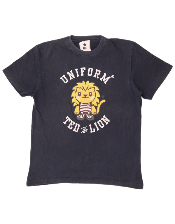Uniform Mens Graphic T-Shirt Top XL Navy Blue Cotton