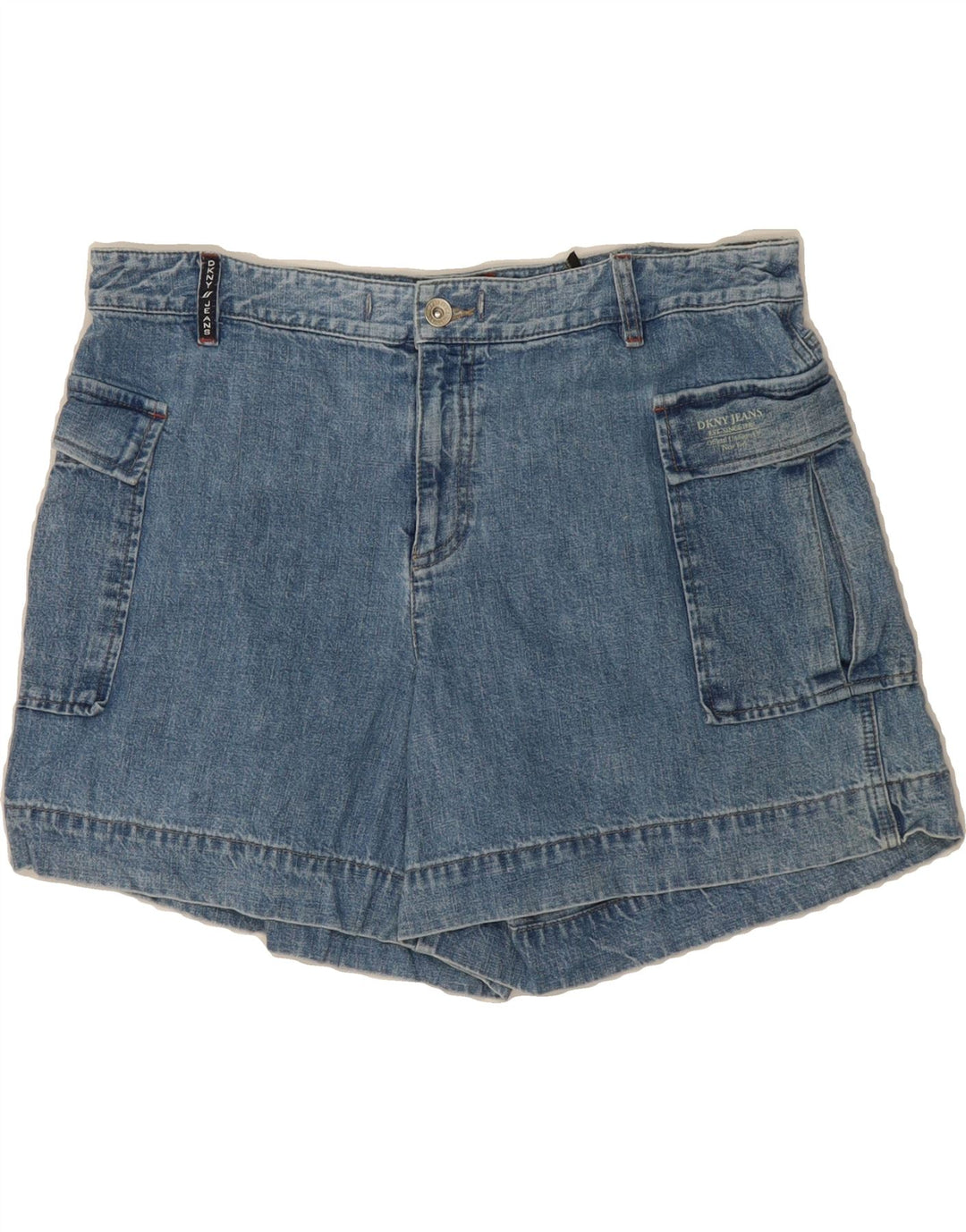 DKNY Womens Denim Shorts US 12 Large W34  Blue Cotton Vintage Dkny and Second-Hand Dkny from Messina Hembry 