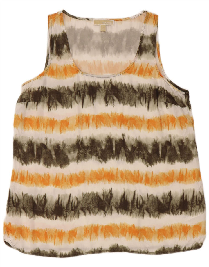 MICHAEL KORS Womens Vest Top UK 16 Large Multicoloured Tie Dye Polyester