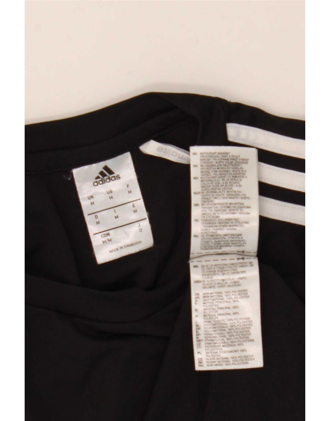 Adidas Mens Climalite T-Shirt Top Medium Black Colourblock Polyester