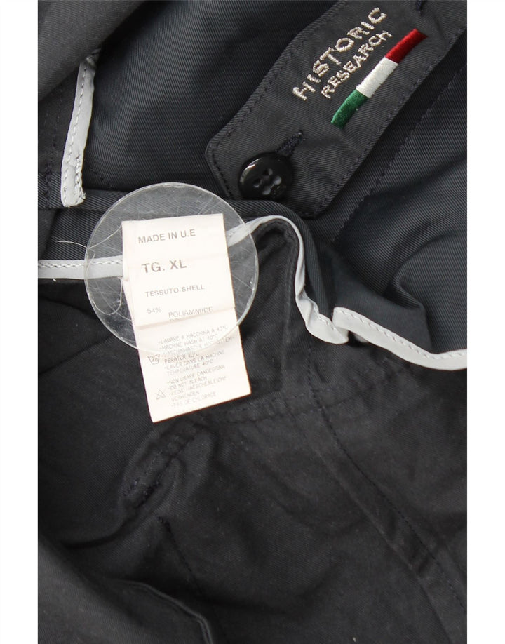 Historic Research Mens Blazer Utility Jacket UK 42 XL Navy Blue Polyamide