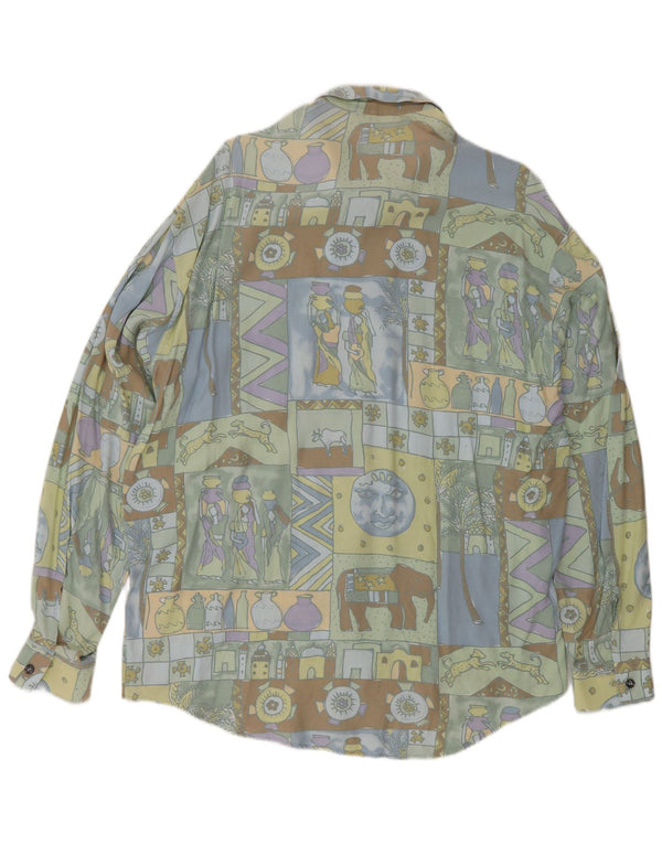 Vintage Mens Shirt Large Multicoloured Patchwork
