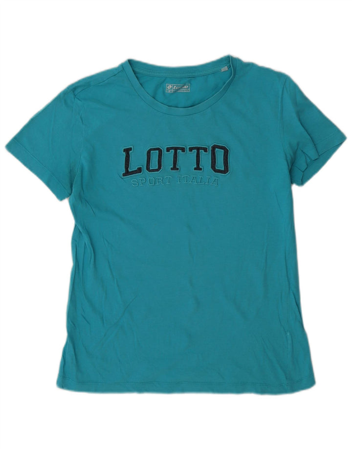 Lotto Womens Graphic T-Shirt Top UK 14 Medium Blue
