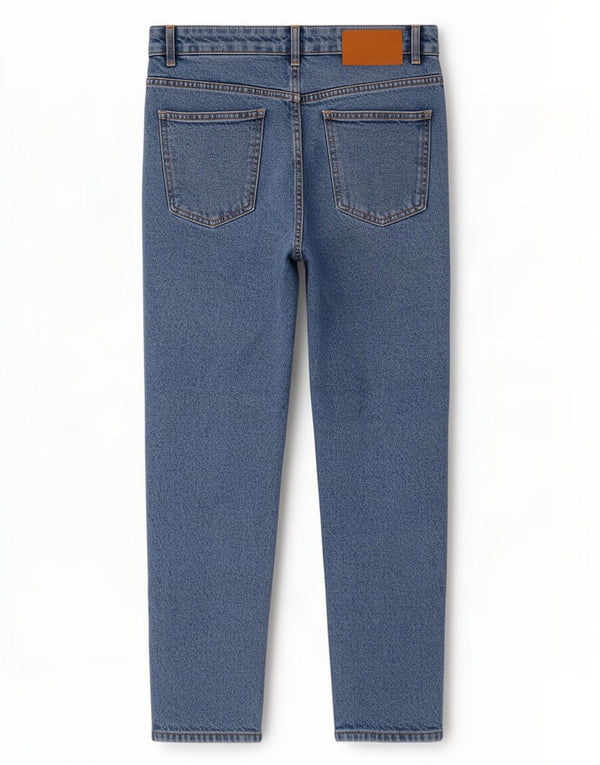 Zara Womens High Waist Tapered Jeans EU 40 Medium W30 L28 Blue Cotton