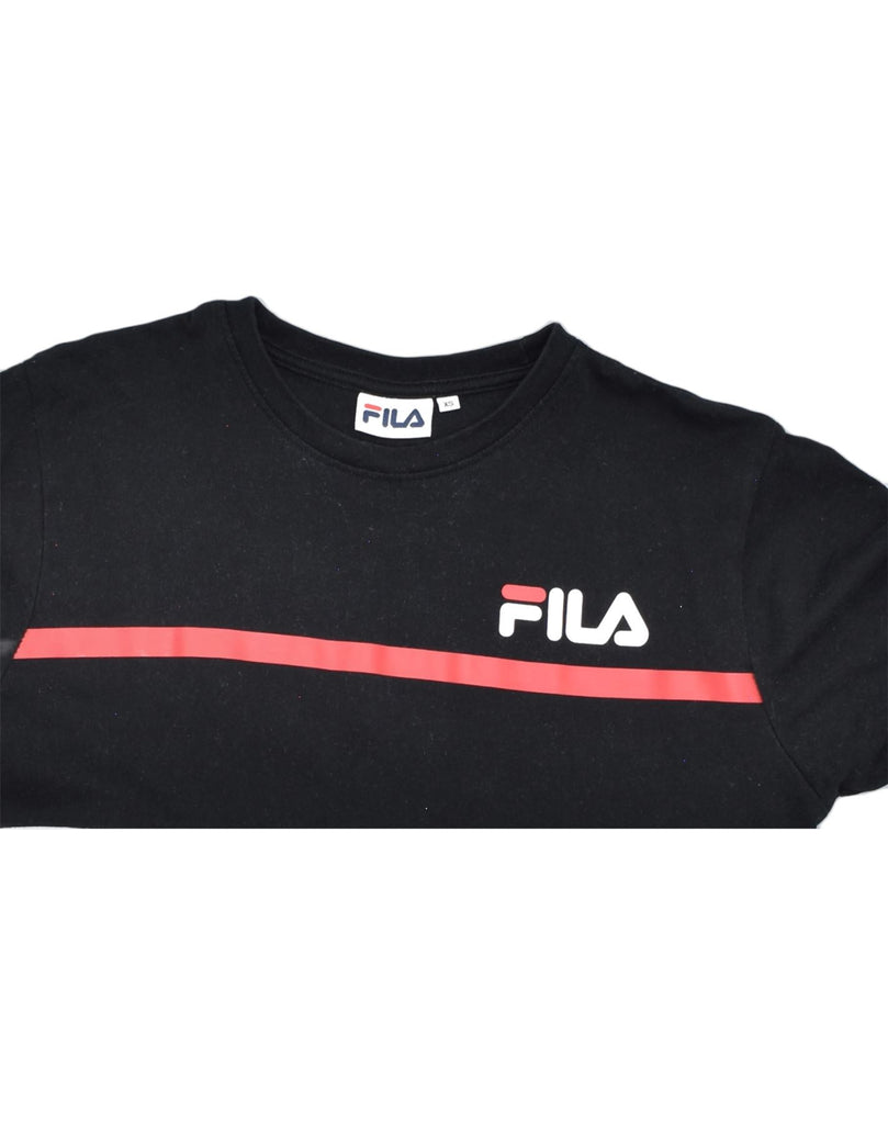 FILA Mens T-Shirt Top XS Black Colourblock Cotton Sports | Vintage | Thrift | Second-Hand | Used Clothing | Messina Hembry 