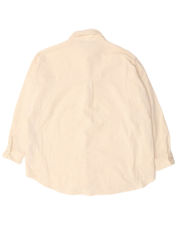 Zara Womens Oversized Corduroy Shirt UK 10 Small White Polyester