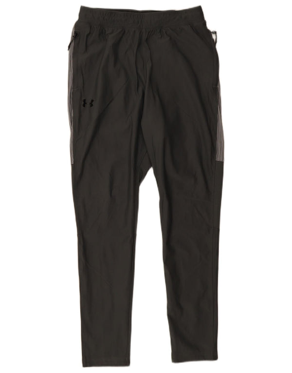 Under Armour Mens Fitted Tracksuit Trousers Medium  Grey Pinstripe